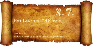 Matievits Tünde névjegykártya
